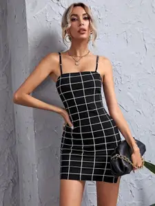 TANDUL Checked Bodycon Dress