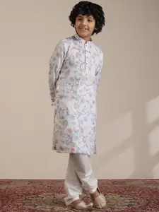 Manyavar Boys Floral Printed Regular Kurta with Pyjamas