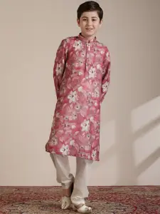 Manyavar Boys Floral Printed Regular Kurta with Pyjamas