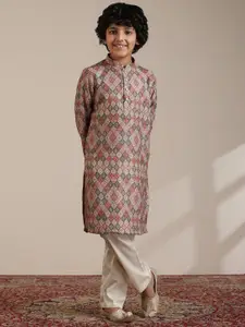 Manyavar Boys Printed Regular Kurta with Pyjamas