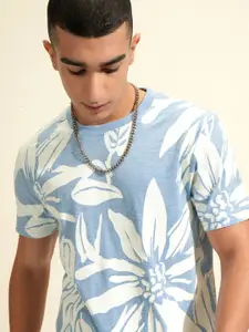 HIGHLANDER Men Floral Printed Round Neck T-shirt