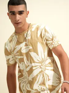 HIGHLANDER Men Floral Printed Round Neck T-shirt