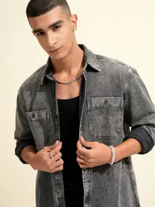 HIGHLANDER Men Faded Oversized Casual Shirt