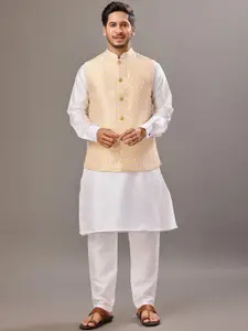House of Pataudi Men Printed Nehru Jackets