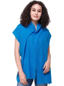 Exotic India Campanula Plain Pure Pashmina Scarf with All-Over Weave
