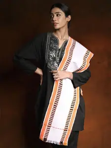 Exotic India Bird of Paradise Thread Woven Border Manipur Style Leirum Scarf