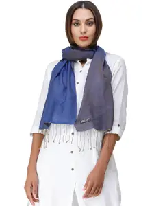 Exotic India Heron Plain Reversible Water-Pashmina Pure Wool-Silk Scarf