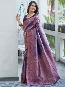 Satrani Woven Design Zari Banarasi Saree