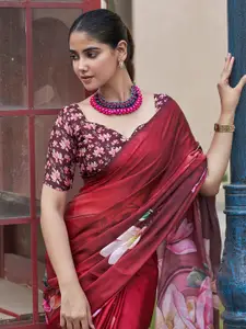 Satrani Floral Satin Saree