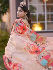 Satrani Floral Satin Saree