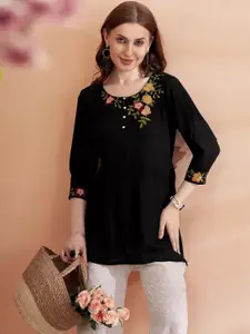 Anouk Women Floral Embroidered Above Knee Kurta