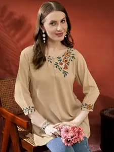 Anouk Women Keyhole Neck Liva Kurta