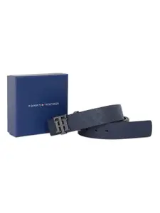 Tommy Hilfiger Men Textured Leather Push Pin Belt