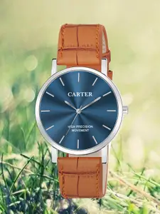 Sandy D Carter Men Dial & Leather Straps Analogue Watch SDC24-116G-TN