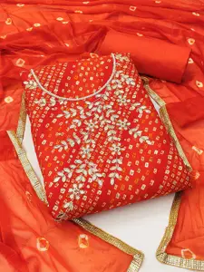 KIMISHA Bandhani Gotta Patti Printed Unstitched Dress Material