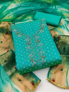 KIMISHA Ethnic Motifs Embellished Beads and Stones Unstitched Dress Material