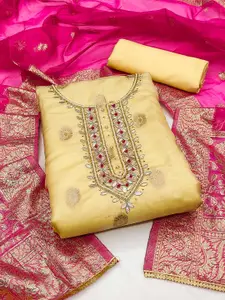 KIMISHA Embellished Organza Unstitched Dress Material