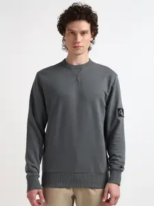 Calvin Klein Jeans Cotton Solid Full Sleeves Men Sweatshirt