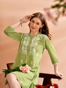 Anouk Women Embroidered A-Line Above Knee Ethnic Dresses