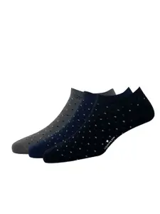 Louis Philippe Men Pack Of 3 Patterned Ankle Length Socks