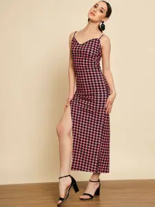 TANDUL Shoulder Straps Side Slitted Bodycon Dress