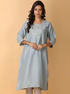 V-Mart Women Embroidered Cold-Shoulder Sleeves Kurta