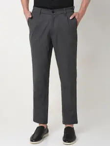 SPYKAR Men Textured Slim Fit Cotton Trousers