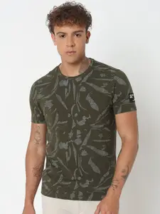 SPYKAR Men Abstract Printed Round Neck T-shirt