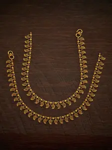 Kushal's Fashion Jewellery Gold-Plated Artificial Stones Anklet