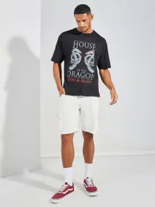 Styli House Of Dragon Print Compact Jersey Oversize Tee