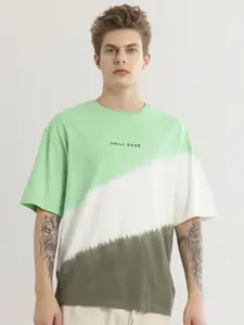 Snitch Men Tie & Dye Conversational Printed Cotton T-shirt