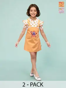 Toonyport Pack of 2 Print Pinafore Dress