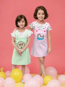 Toonyport Flutter Sleeve Above Knee Pack of 2 A-Line Dress