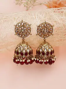 Designbox Women Contemporary Kundan Jhumkas Earrings