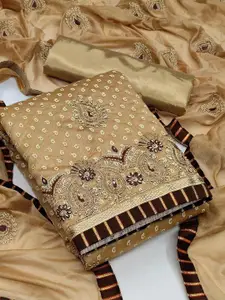 Peachmode Ethnic Motifs Embroidered Unstitched Dress Material