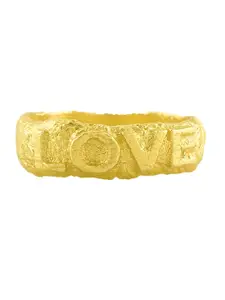ARVINO 14K Gold-Plated Textured Love Ring