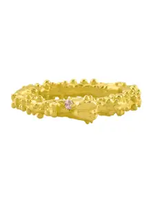 ARVINO Gold Plated CZ Stone Studded Finger Ring