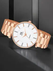 IIK COLLECTION Men Round Dial Stainless Steel With Rose Chain Analogue Watch