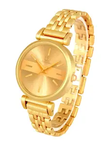 IIK COLLECTION Women Round Embellished Dial Stainless Steel Bracelet Style Analogue Watch