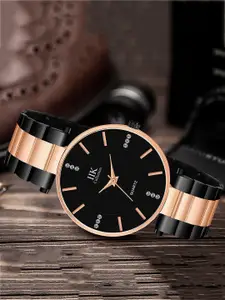 IIK COLLECTION Men Round Dial Stainless Steel Bracelet Style Chain Analogue Watch