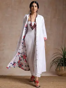 VASSTRAM Women Longline Button Shrug