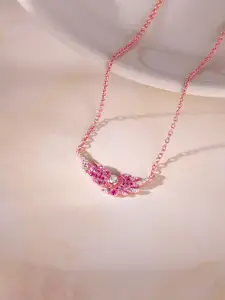 GIVA Women Sterling Silver Rose Gold-Plated Necklace