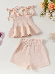 INCLUD Girls Elasticated Crop Top With Shorts Set