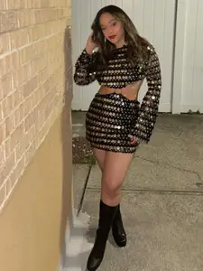 bebe Women Print Embellished Sheath Dress