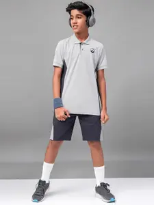 Technosport Boys Polo Collar UPF50 Applique Slim Fit T-shirt