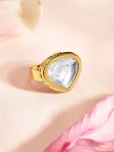 Priyaasi Gold Plated & Kundan Studded Finger Ring
