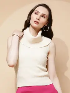 Global Republic Solid High Neck Sleeveless Knits Top