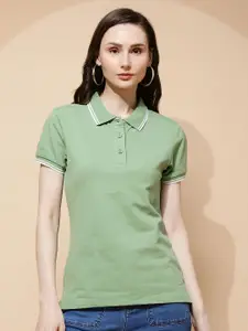 Global Republic Polo Collar Solid Top