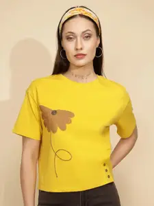 Global Republic Floral Printed Round Neck Top