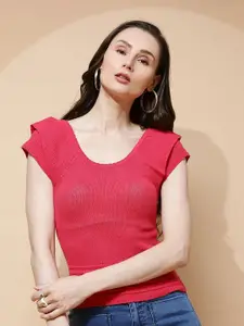 Global Republic Scoop Neck Crepe Top